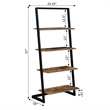 Pemberly Row Contemporary Ladder Bookshelf in Nutmeg Wood Finish