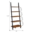Pemberly Row Contemporary Bookshelf Ladder in Nutmeg Wood Finish