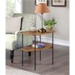 Pemberly Row Chairside End Table with Shelf in Brown Wood Finish