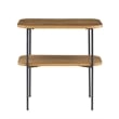 Pemberly Row Chairside End Table with Shelf in Brown Wood Finish