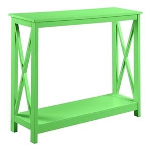 Pemberly Row Console Table with Shelf in Lime Green Wood Finish