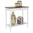 Pemberly Row One-Drawer Hall Table with Shelf in White Wood Finish