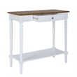 Pemberly Row One-Drawer Hall Table with Shelf in White Wood Finish