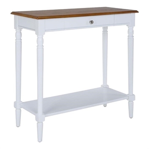 Pemberly Row One-Drawer Hall Table with Shelf in White Wood Finish
