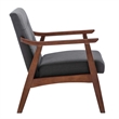 Pemberly Row Contemporary Accent Chair in Gray Faux Linen Fabric