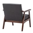 Pemberly Row Contemporary Accent Chair in Gray Faux Linen Fabric