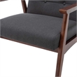 Pemberly Row Contemporary Accent Chair in Gray Faux Linen Fabric