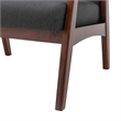 Pemberly Row Contemporary Accent Chair in Gray Faux Linen Fabric