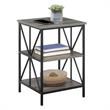 Pemberly Row Modern End Table with Shelves in Gray Wood Finish
