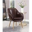 Pemberly Row Modern Accent Chair in Espresso Faux Leather Finish