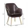 Pemberly Row Modern Accent Chair in Espresso Faux Leather Finish