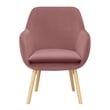 Pemberly Row Contemporary Accent Chair in Pink Velvet Fabric