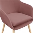 Pemberly Row Contemporary Accent Chair in Pink Velvet Fabric