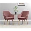 Pemberly Row Contemporary Accent Chair in Pink Velvet Fabric