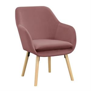 Pemberly Row Contemporary Accent Chair in Pink Velvet Fabric