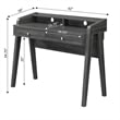 Pemberly Row Deluxe Two-Drawer Desk with Shelf in Gray Wood Finish