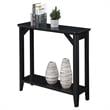 Pemberly Row Modern Hall Table with Shelf in Black Wood Finish