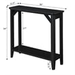 Pemberly Row Modern Hall Table with Shelf in Black Wood Finish