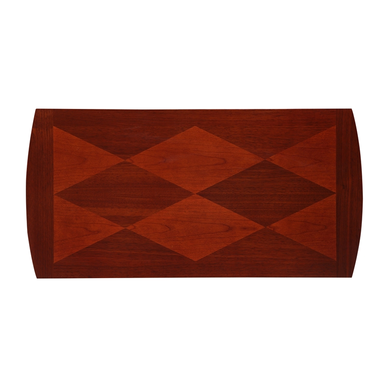 Pemberly Row Modern End Table with Shelf in Mahogany Wood Finish
