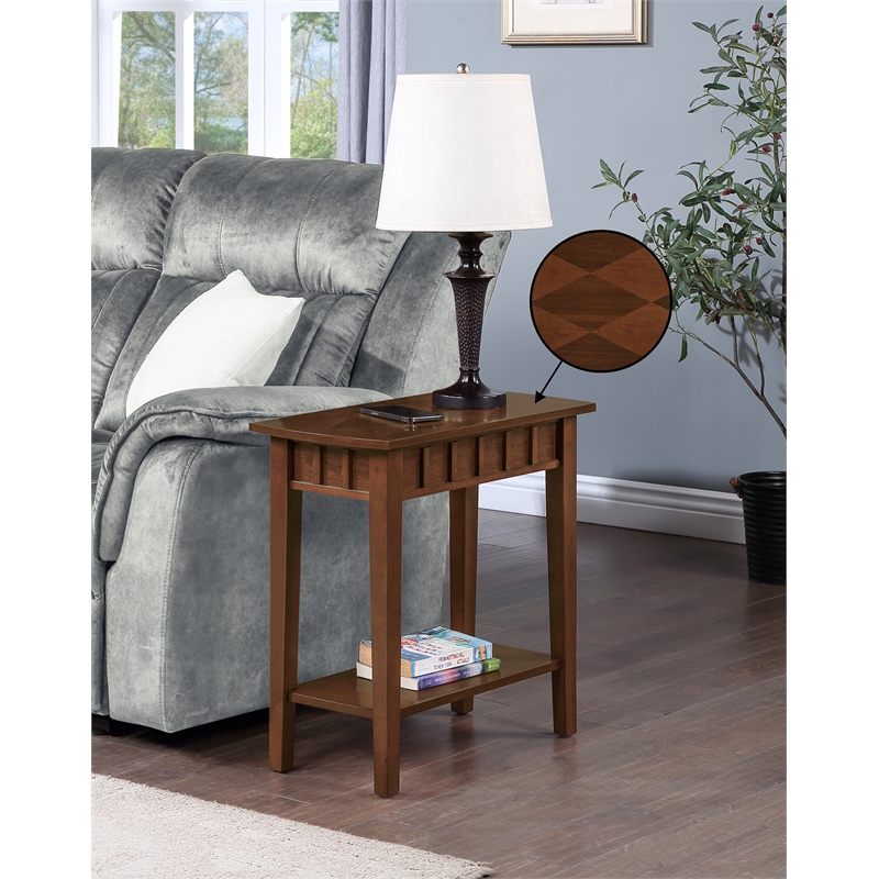 Pemberly Row Modern End Table with Shelf in Espresso Wood Finish
