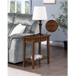 Pemberly Row Modern End Table with Shelf in Espresso Wood Finish
