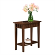 Pemberly Row Modern End Table with Shelf in Espresso Wood Finish