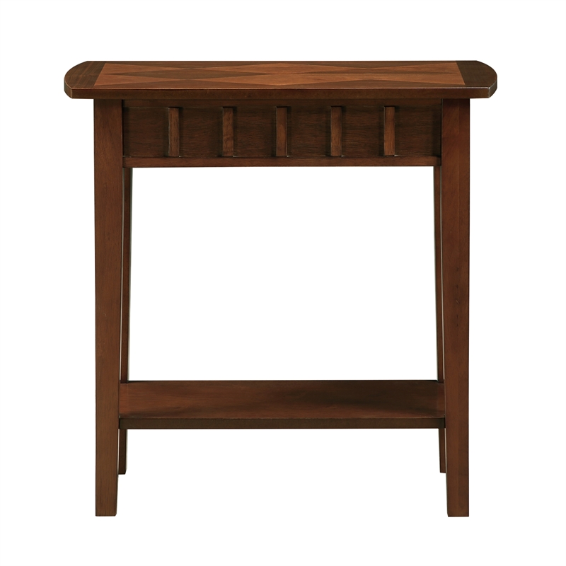 Pemberly Row Modern End Table with Shelf in Espresso Wood Finish
