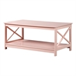 Pemberly Row Modern Coffee Table with Shelf in Pink Wood Finish