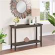 Pemberly Row Modern Console Table with Shelf in Gray Wood Finish