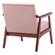 Pemberly Row Accent Chair in Pink Fabric with Espresso wood Frame