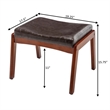 Pemberly Row Accent Ottoman Stool in Espresso Faux Leather and Wood