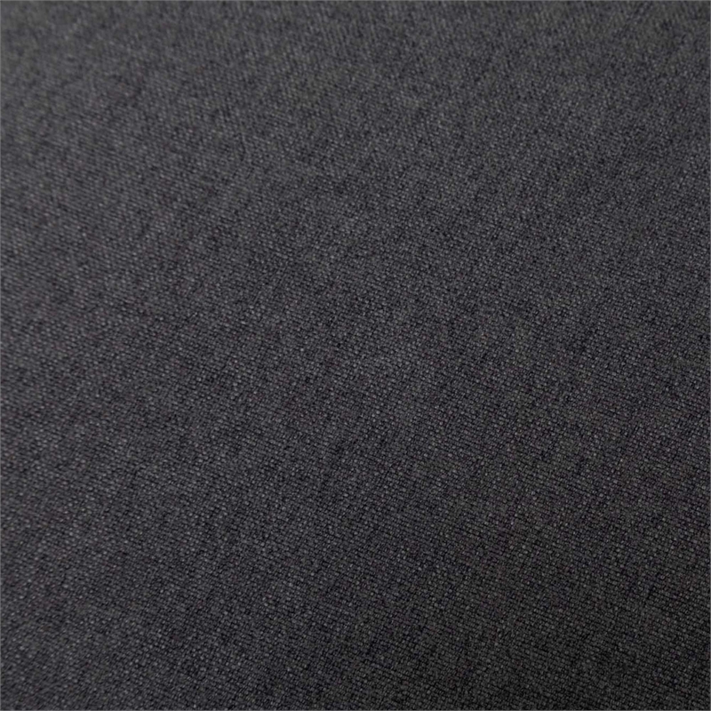 Pemberly Row Accent Ottoman Stool in Gray Fabric and Espresso Wood