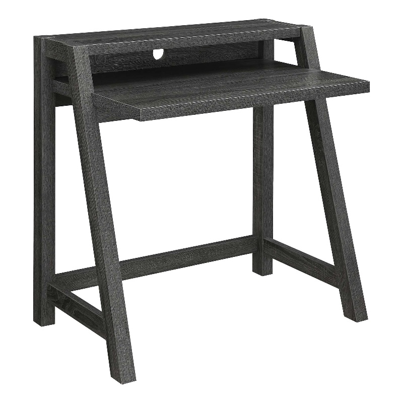 Pemberly Row Modern / Contemporary Two-Tier Desk in Gray Wood Finish