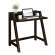 Pemberly Row Contemporary Two-Tier Desk in Espresso Wood Finish