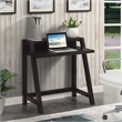 Pemberly Row Contemporary Two-Tier Desk in Espresso Wood Finish