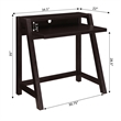 Pemberly Row Contemporary Two-Tier Desk in Espresso Wood Finish