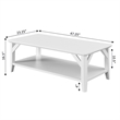 Pemberly Row Modern Coffee Table with Shelf in White Wood Finish