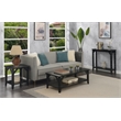 Pemberly Row Modern Coffee Table with Shelf in Black Wood Finish