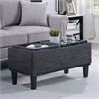 Pemberly Row Storage Ottoman with Reversible Trays in Gray Fabric