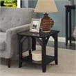 Pemberly Row Modern End Table with Shelf in Black Wood Finish