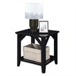 Pemberly Row Modern End Table with Shelf in Black Wood Finish