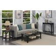 Pemberly Row Modern End Table with Shelf in Black Wood Finish