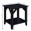 Pemberly Row Modern End Table with Shelf in Black Wood Finish