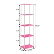 Pemberly Row No-Tools Five-Tier Tower with Pink Wood Frame Finish