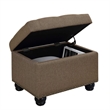 Pemberly Row Storage Ottoman in Beige Fabric with Solid Wood Feet