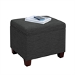 Pemberly Row Storage Ottoman in Gray Fabric with Solid Wood Feet