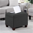 Pemberly Row Storage Ottoman in Gray Fabric with Solid Wood Feet
