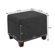 Pemberly Row Storage Ottoman in Gray Fabric with Solid Wood Feet