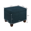 Pemberly Row Storage Ottoman in Blue Fabric with Solid Wood Legs