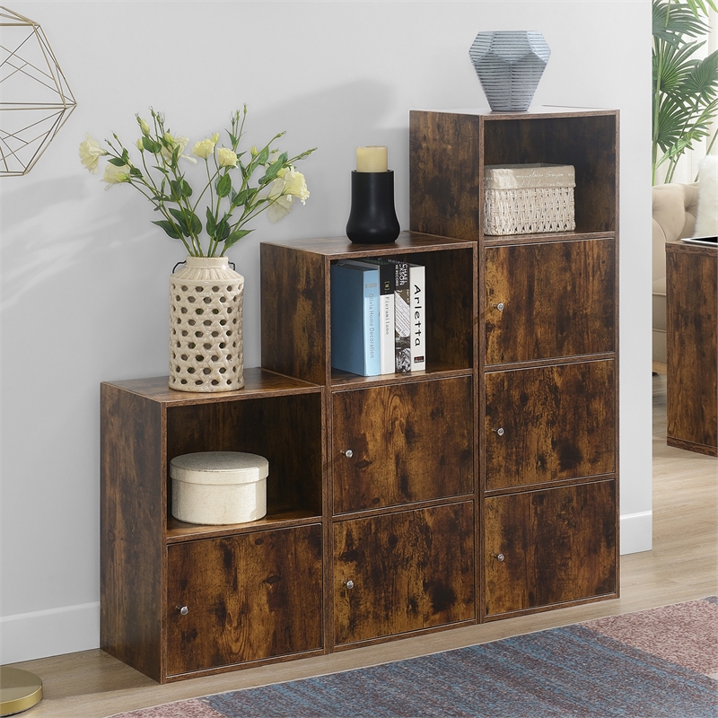 Pemberly Row One-Door Cabinet with Shelf in Walnut Wood Finish